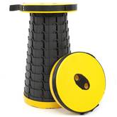 Telescopic Plastic Stool Shrinkable Camping Fishing Garden Folding Chair - YELLOW