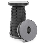 Telescopic Plastic Stool Shrinkable Camping Fishing Garden Folding Chair - GREY