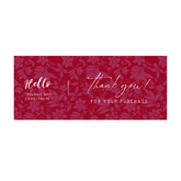 Willow 50Pc Pack Thank You For Your Purchase Sticker for Box . (15.5x6.5Cms) - F Red