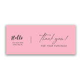 Willow 50Pc Pack Thank You For Your Purchase Sticker For Box (15.5x6.5Cms) - Baby Pink