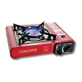 Red Portable Camping Stove with Gas refill & Carry Case - Concord