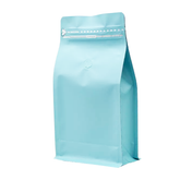 Coffee Pouches, Resealable Coffee Bag with valve, Flat Bottom Pull Tab Zipper Blue 250g (25 Pc Pack) - Willow