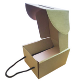 Kraft Paper Box with Handle 17x17x10Cm (25Pc Pack) - Willow