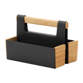 ANILINARE Desk organiser, bamboo/black18x13 cm