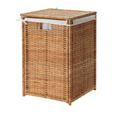 Laundry basket with lining, rattan, 80 - BRANAS