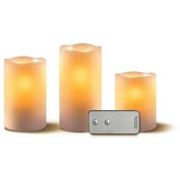 Rechargeable LED Waterproof 3 Piece Flameless Candle Set With Remote