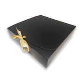 M-Size Silk Ribbon Closure Design BROWN Kraft Gift boxes (24x24x6Cms) 12Pc Pack - Black