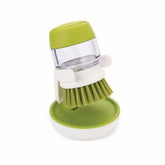 Palm Scrub Dish Brush with Washing Up Liquid Soap Dispenser Storage Stand