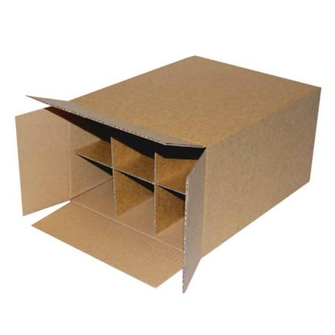 6 Bottle Packaging Carton 32.5x27x18.00 Cms, – (10Pc Pack) - Willow 6 Bottle Packaging Carton 32.5x27x18.00 Cms, – (10Pc Pack) - Willow