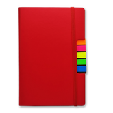 PU Covered Notebook With Sticky Note - Red