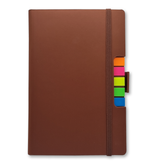 PU Covered Notebook With Sticky Note - Brown