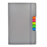 PU Covered Notebook With Sticky Note - Grey