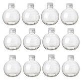 240Pc Carton 250ml Clear PET Sphere Bottle with 24mm Silver Screw Cap 8x8 cms - Willow