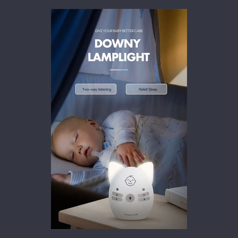 Wireless Audio Baby Monitor Two Way Audio Night Light Music Transmitter+Receiver