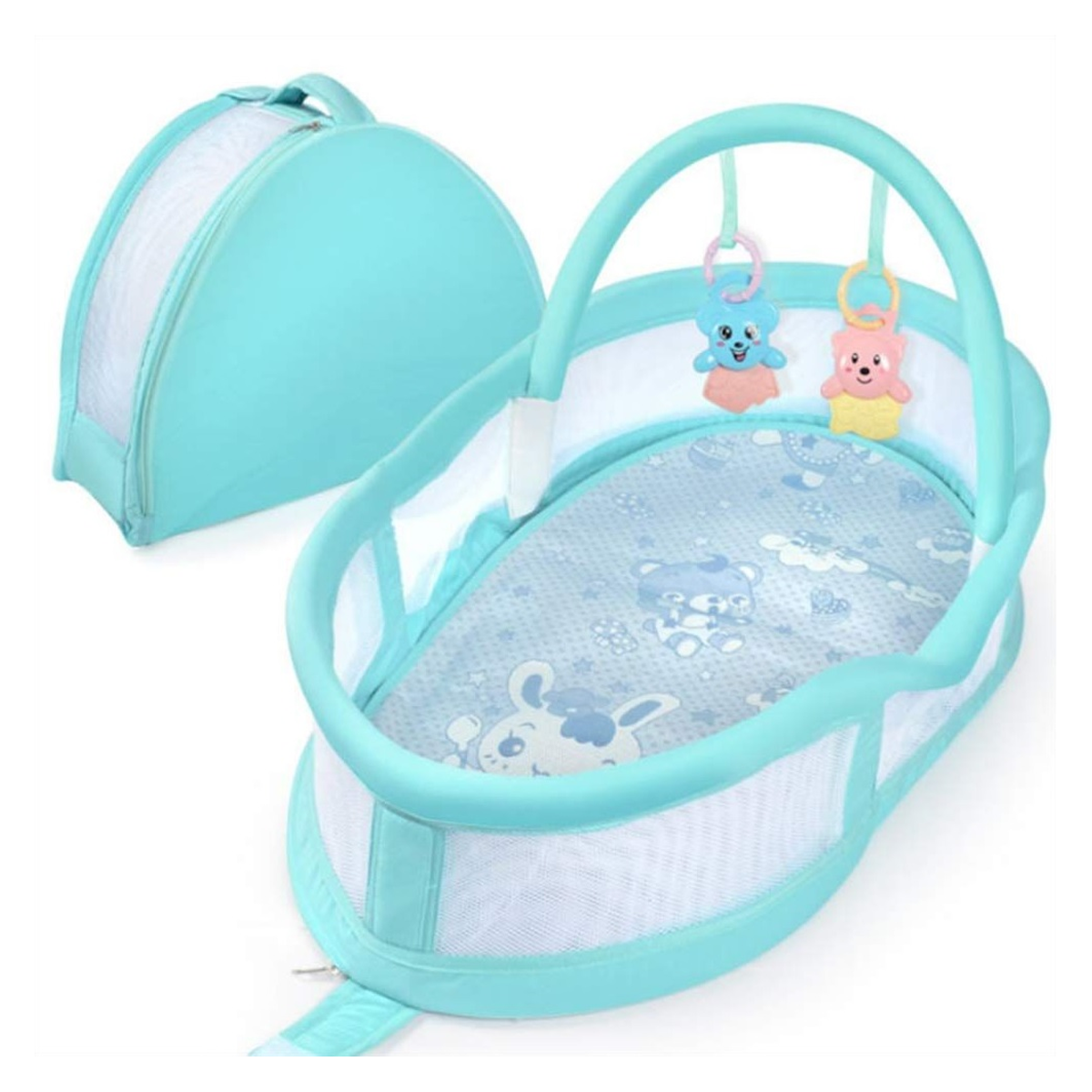 Little Angel Baby Bed Foldable Bassinet for 3+ Months Green