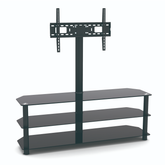 SH-123FS3-Tier Corner-notched Glass Media Console With Tv Mount Bracket (large)- Olmecs