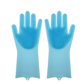 Magic Reusable Silicone gloves with Wash Scrubber Heat Resistant for Cleaning