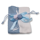 Willow 12Pcs 2 color Burlap Bags with Drawstring, Bow & Ribbon (Red/White, 10x14 Cms)