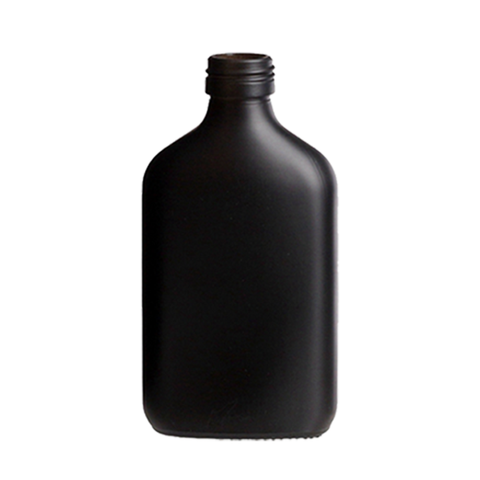 100ml Black Glass Flask Bottles with Black Tamper Evident Caps 12 Pc Pack