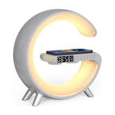 Bedside Table Lamp Desk Night Light with 15W Quick Wireless Charger and Bluetooth Speaker