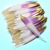 72PCS Purple Gold Feathers Party Favors DIY Room Decor Accessories - 15cm Each