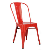Metal Stackable Chair For Restaurants - Red