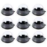 50 pcs Plastic Round Cake Boxes with Transparent Dome for Mooncake Cake Cheese (Black Tray)