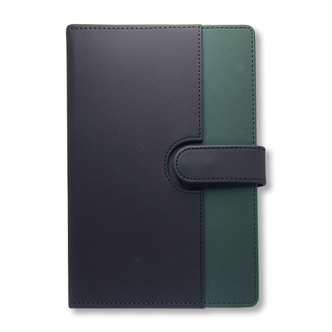 Olmecs A5-Dual Tone Soft PU Covered Notebooks - Green