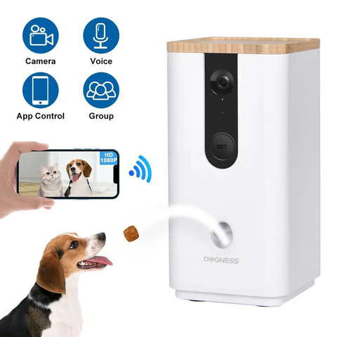 DOGNESS Wi-Fi Pet Camera with Treat Dispenser for Dogs and Cats