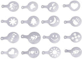 Stylish Chic 16 Pieces Coffee Machine Barista Stencils Templates