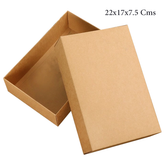 Medium 10Pc Pack Premium Brown Kraft Two Piece Gift Boxes 22 x 17 x 7.5 Cms - Willow