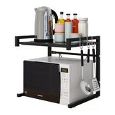 Microwave Oven Rack and Utensil Holder (85 Cms) - Black