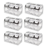 Cromoxome Rectangle SILVER Plastic Decorative Wedding Favor Box 9x5x3.5 Cms (Pack of 6) - Willow