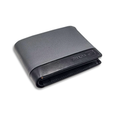 Men Grey/Black Genuine Leather Wallet - Regular Size (4 Card Slots) - Chaos