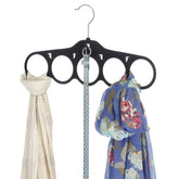 Willow 10Pc Pack Scarf Hanger Organizer, for Belt, Tie, Mufflers & Accessories (Black)