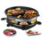 HengBo Raclette Grill Smokeless Indoor BBQ Table with 6 Mini Pans