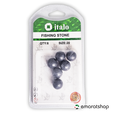 Fishing Stone Long Shape Sinker Pack of 3pcs - Size 40 - Italo