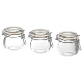 WILLOW Clear GlassJar with Lid,13 cl (7X7 Cms) Set of 3