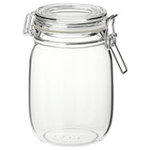 Willow Jar with lid, clear glass 1 l (16.5 x 12 Cms)