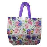 Set of 12 Floral Reusable RPET Grocery Tote Shopping Bags Heavy Duty & Water Resistant 48x46x12Cms - WILLOW