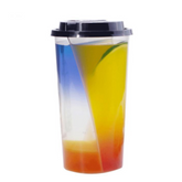 Plastic Twin Split Cup, with lid 700cc (92 Set Per Box)
