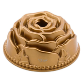 Rose bundt pan Aluminium Cake Mold Non Stick Cake Pan Gold (Size: 24CM x 24CM x 10CM) - LIFE SMILE