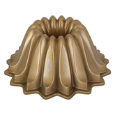 Spring Water Shaped Cake Pan | Aluminium Cake Mold | Non-Stick Bundt Pan | Gold (Size: 24CM x 24CM x 10CM) - LIFE SMILE
