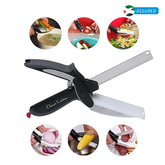 2-in-1 Clever Cutter Chopper Kitchen Knife with Cutting Board, Vegetable Slicer Fruit Cutter
