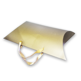 Large Gold Cute Pillow Kraft Paper Gift Boxes with Handle 45x33x12 Cms - (12 Pcs Pack)