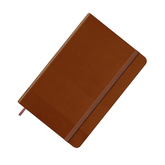 Olmecs PU Soft Leather Covered Notebook With Elastic Strap - Brown