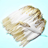 72PCS White Gold Feathers Party Favors DIY Room Decor Accessories - 15cm Each