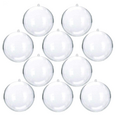 10 Clear Plastic Ball fillable Ornament favor 8Cm Dia - Willow