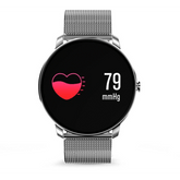 G-Tab Smart Watch Silver Plated Band For Android & iOS, Silver - W-603