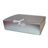 Silk Ribbon Closure Design SILVER Kraft Gift boxes (31x28x8Cms) 10Pc Pack - WILLOW